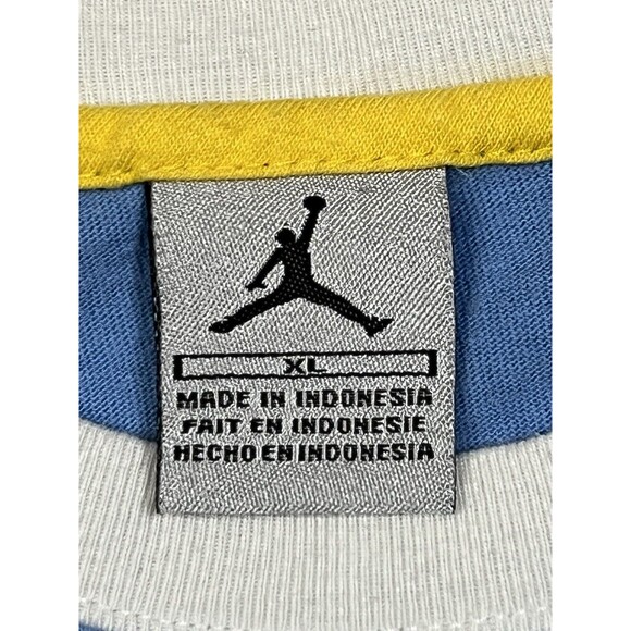 VINTAGE NIKE AIR JORDAN YOUTH LONG SLEEVE T-SHIRT SIZE XL BLUE WHITE SLEEVES - Picture 6 of 11